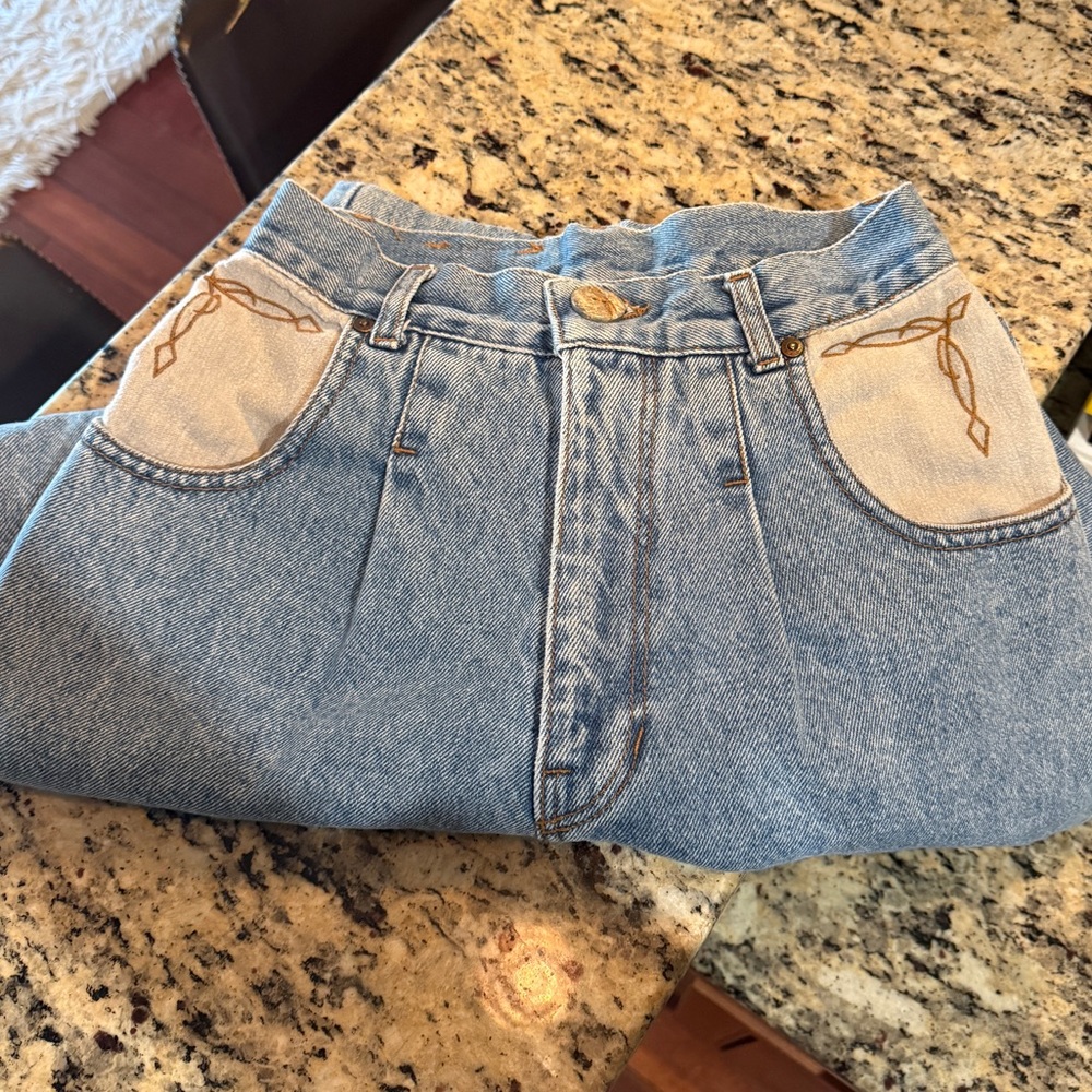 Vintage Western Style High Waisted Jeans